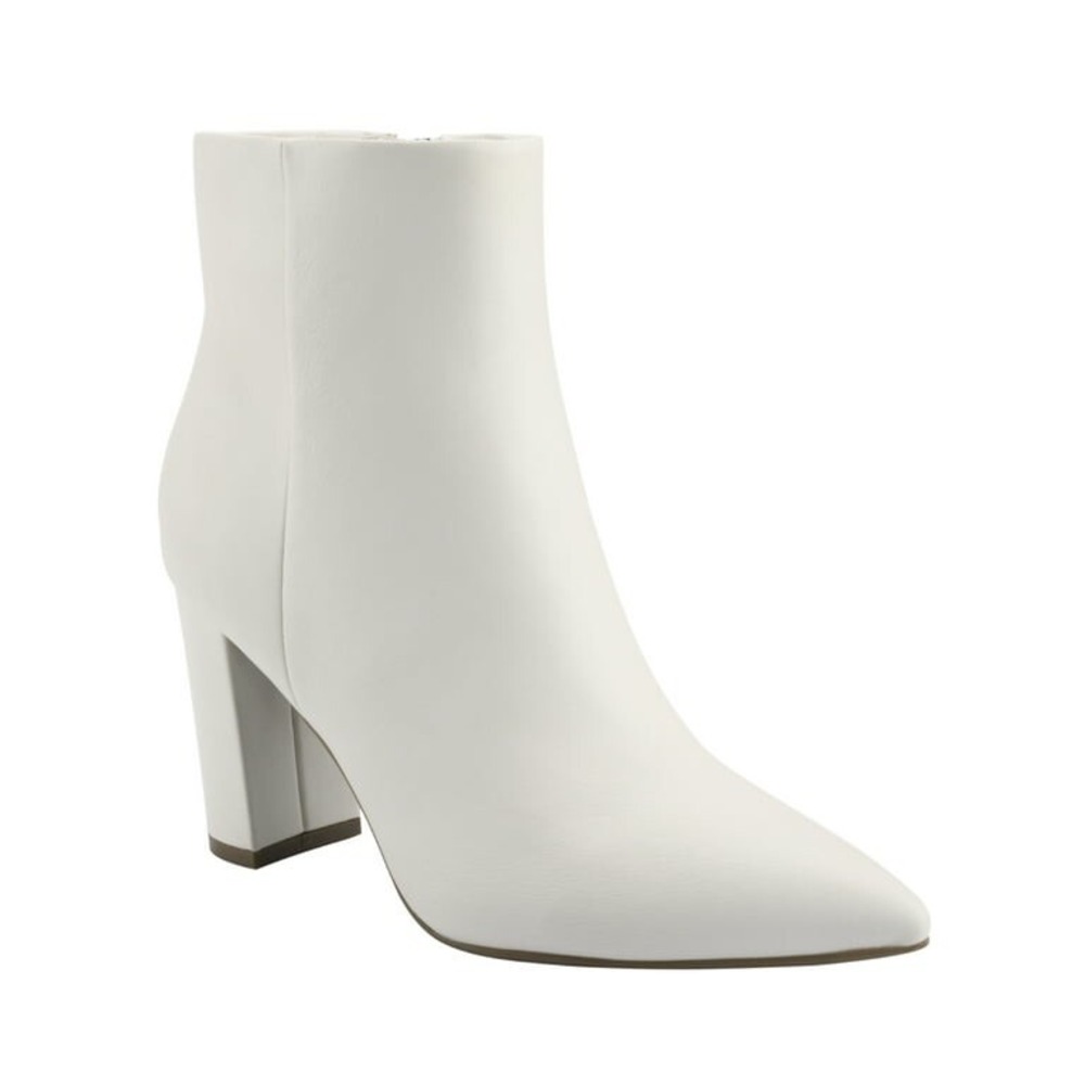 Marc Fisher Ankle Bootie Granita2 Ivory 10M Pointed Block Heel Casual Chic Fall